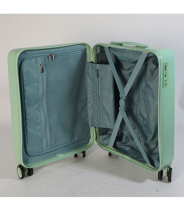 Hard Shell Cabin 44 x 22 x 38 cm Green TSA Secure Luggage Suitcase Suitable for Easyjet, Ryanair