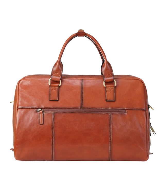 Vintage Genuine Leather Tan Holdall Duffle Gym Travel Bag - Atlas