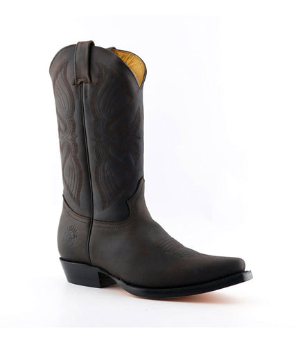 Grinders Mens Brown Cowboy Leather Boots - Louisiana