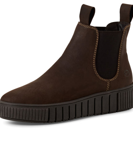 Tamaris Womens Brown Leather Chelsea Ankle Boots
