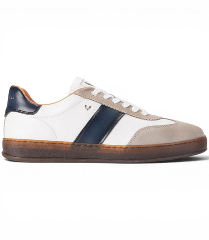 Martinelli Men's Blue Leather Sneakers Trainer Shoes - Seaford