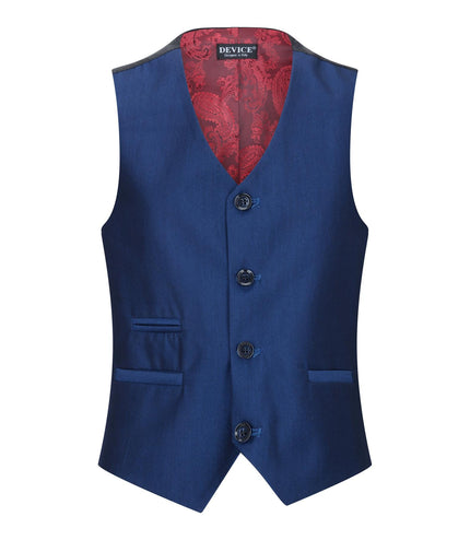 Boys 3 Piece Shiny Royal Blue Classic Suit