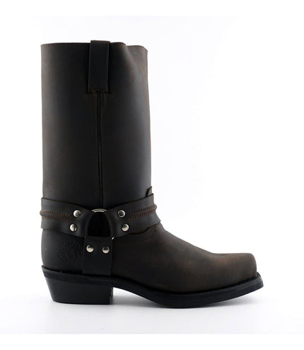 Grinders Unisex Brown Western High Leather Boots - Renegade Hi