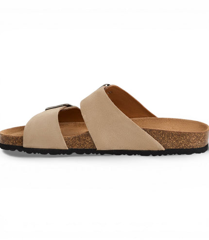 Tamaris Men's Sand Beige Leather Slip-On Footbed Slipper Sandals