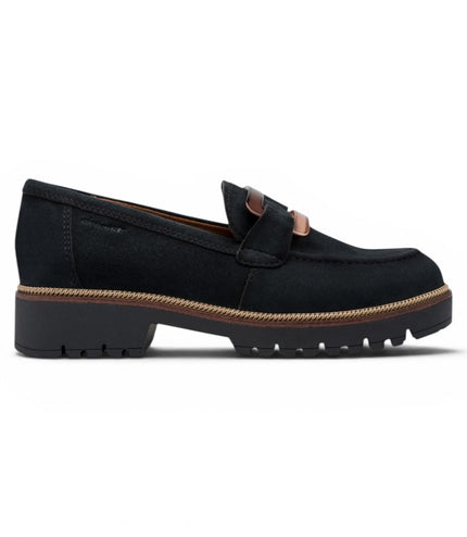 Tamaris Women's Blue Suede Leather Loafer Casual Shoes - 24722-43