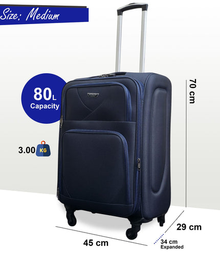 Nagoya Medium Soft Shell Suitcase in Navy