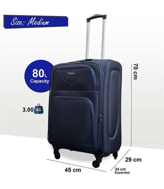 Nagoya Medium Soft Shell Suitcase in Navy