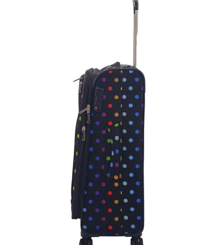 Ashbourne Medium Soft Shell Suitcase in Dots