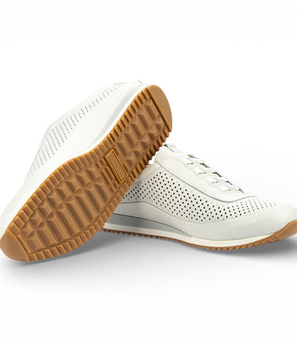 Pikolinos Men's White Leather Elastic Slip-on Sneaker Trainers Shoes - Liverpool