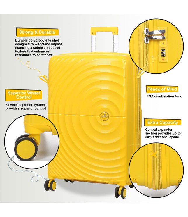Balranald Medium Hard Shell Suitcase in Yellow