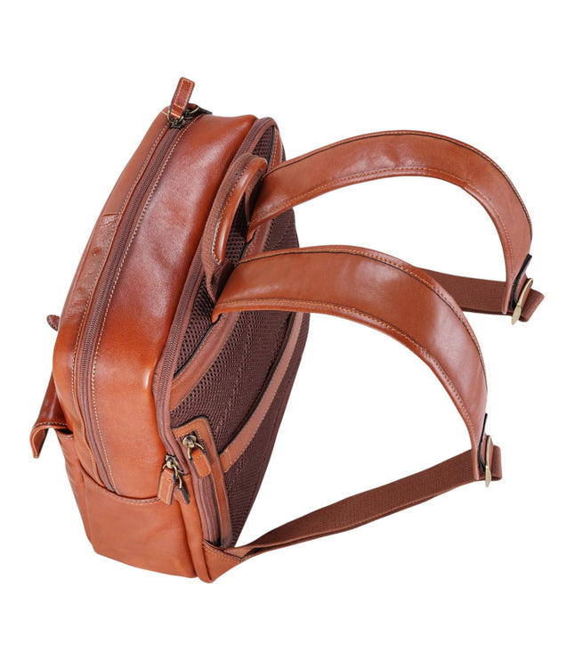 Genuine Leather Tan Vintage Laptop Backpack Travel Bag - Cove