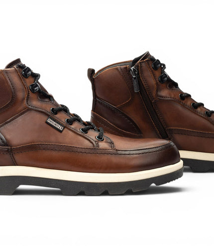 Pikolinos Men's Brown Leather Lace-Up Ankle Boots - Vigo