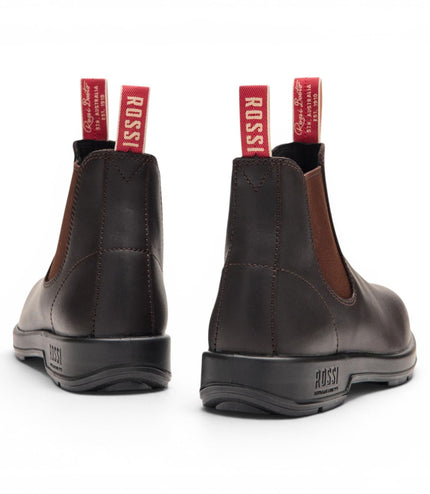 Rossi 404 Claret Brown Leather Outdoor Chelsea Boots - Spinifex