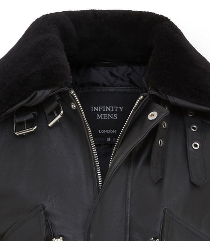 Men's Air Force A2 USAF Black Aviator Bomber Leather Cowhide Jacket
