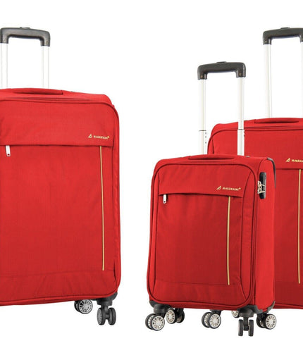 Clevedon Set of 3 Soft Shell Suitcase in Red