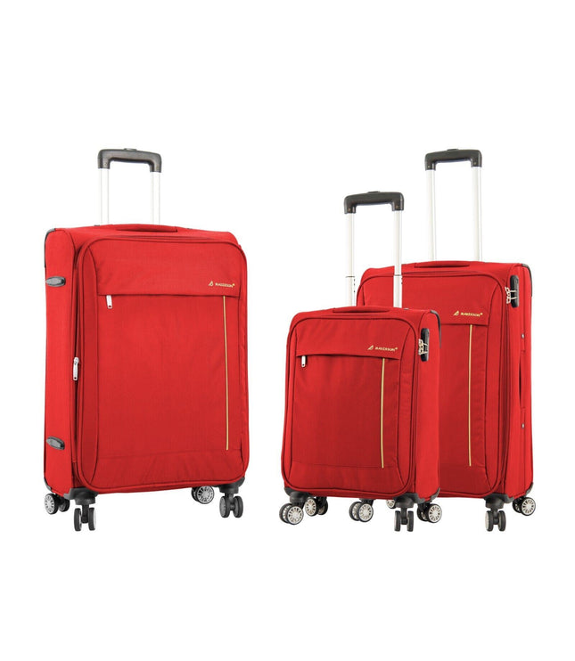 Clevedon Set of 3 Soft Shell Suitcase in Red