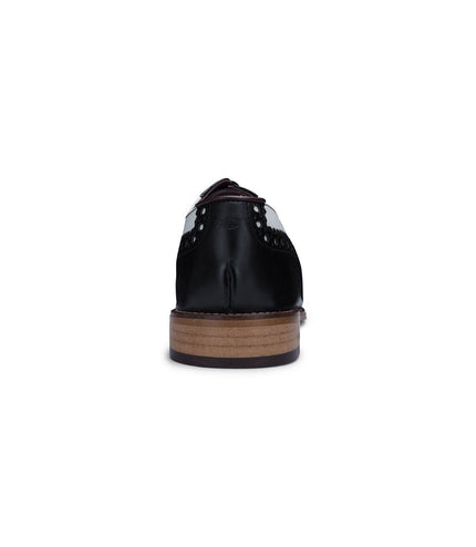 Mens Classic Oxford Black/White Leather Gatsby Brogue Shoes