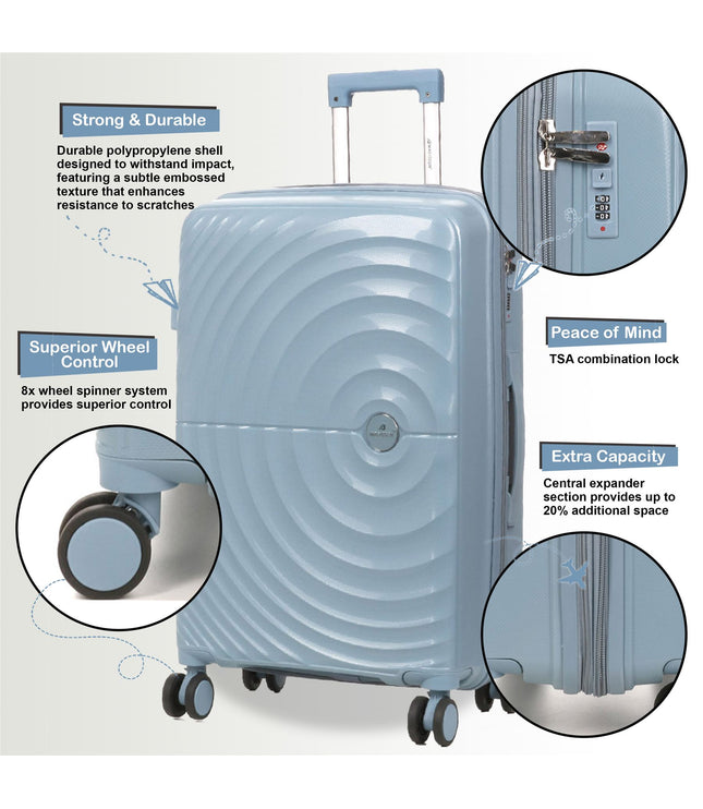 Balranald Cabin Hard Shell Suitcase in Sky Blue