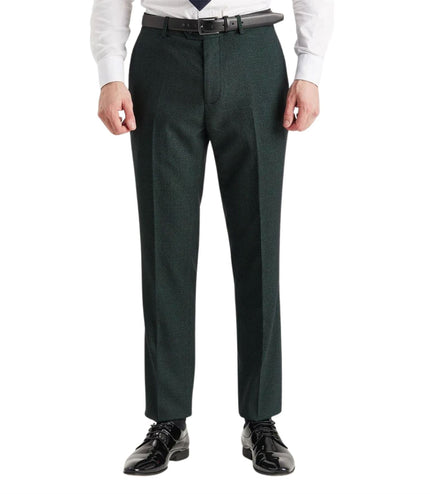Men's Green Suit Trouser Prince Of Wales Formal Trouser