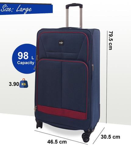 Andover Large Soft Shell Suitcase in Navy