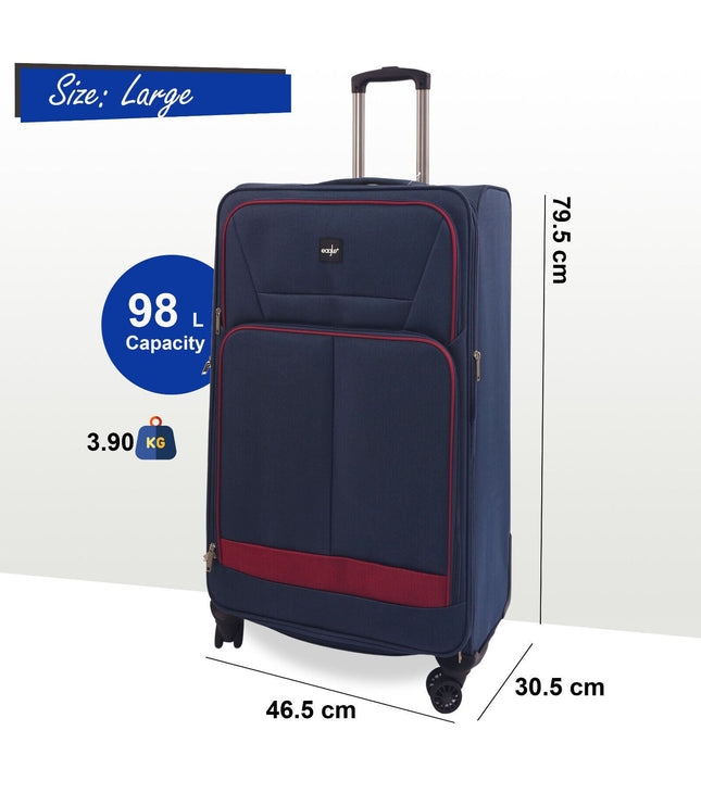 Andover Large Soft Shell Suitcase in Navy