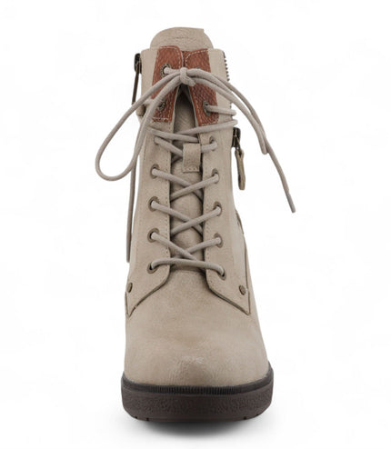 Mustang Women's Off-White High-Heeled Ankle Boots