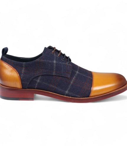 Justin Reess Men's Oxford Brown Leather Brogue Shoes - Ronnie