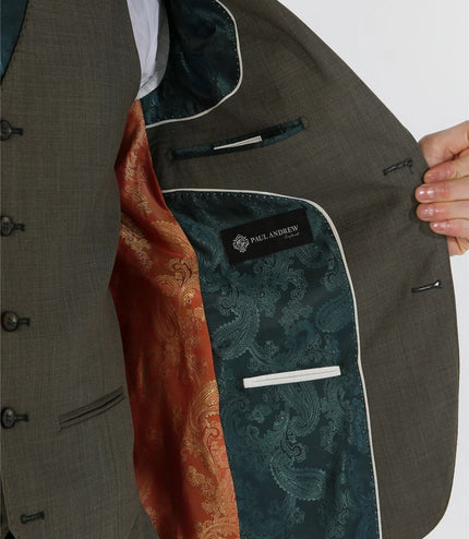 Men's 3 Piece Sage Summer Wedding Tailored Fit Suit