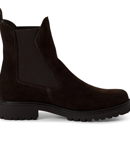Tamaris Womens Mocca Brown Leather Classic High Chelsea Ankle Boots