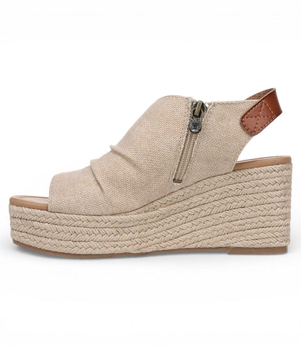 Blowfish Malibu Womens Brown Beige Wedge Slingbacks Heel Sandals - Amira