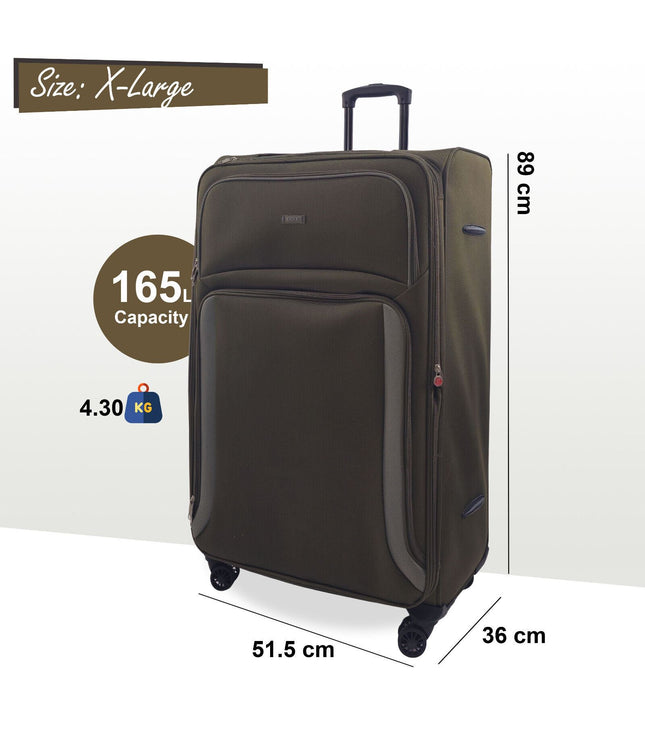 Arundel Extra Large Soft Shell Suitcase in Khaki