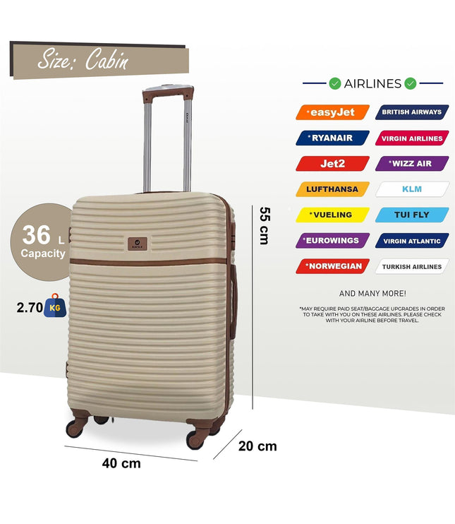 Caistor Cabin Hard Shell Suitcase in Cream