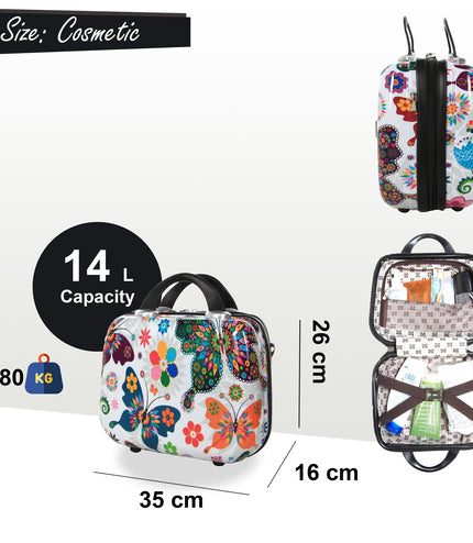Corbridge Cosmetic Hard Shell Suitcase in Butterfly