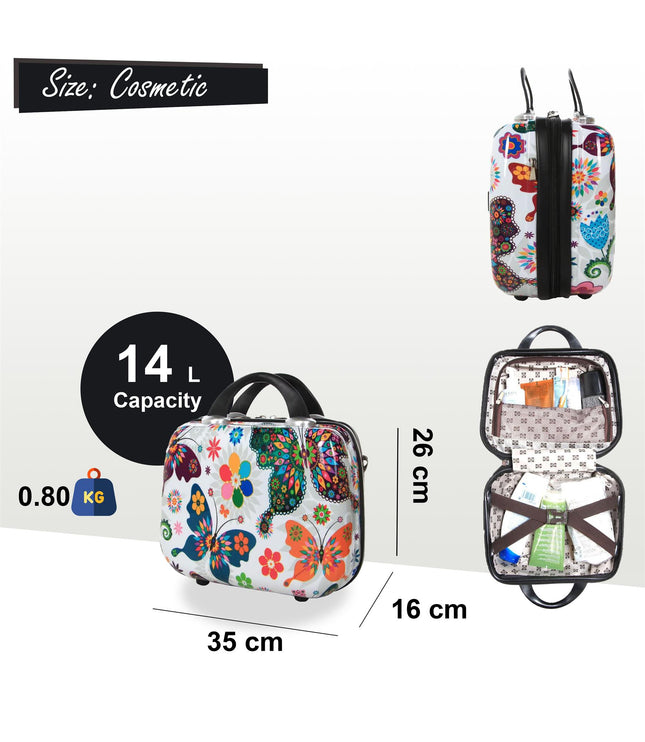Corbridge Cosmetic Hard Shell Suitcase in Butterfly