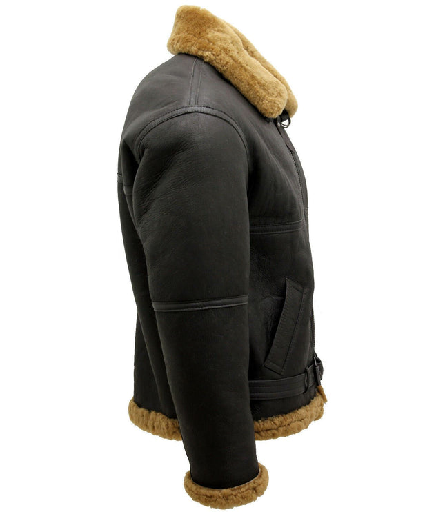 Mens RAF Sheepskin Leather Aviator Jacket-Colchester