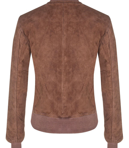 Womens MA-1 Suede Bomber Jacket-Arnhem - Tan