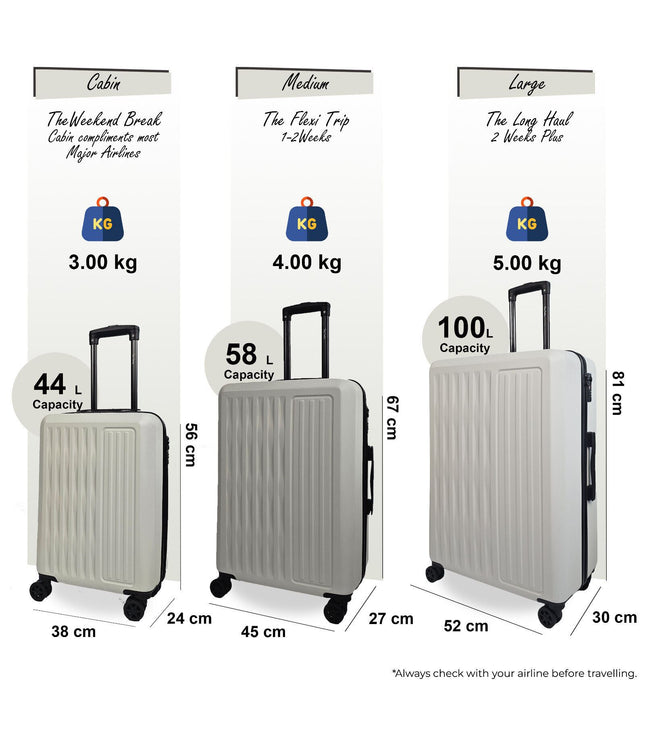 Croydon Set of 3 Hard Shell Suitcase in White