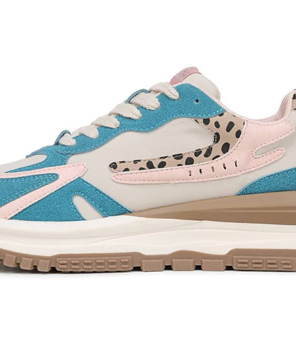 Blowfish Malibu Womens Pink Blue Retro Lace-Up Sneakers - Leo