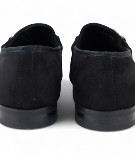 Men's Black Suede Moccasin Leather Lined Loafers