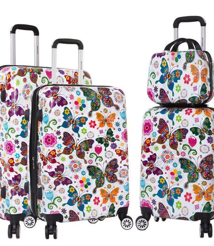 Corbridge Set of 4 Hard Shell Suitcase in Butterfly