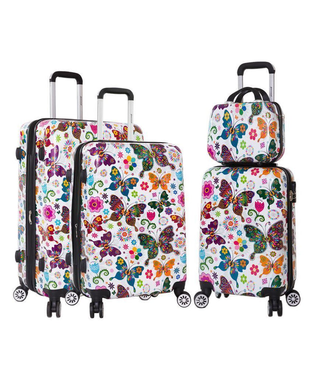 Corbridge Set of 4 Hard Shell Suitcase in Butterfly