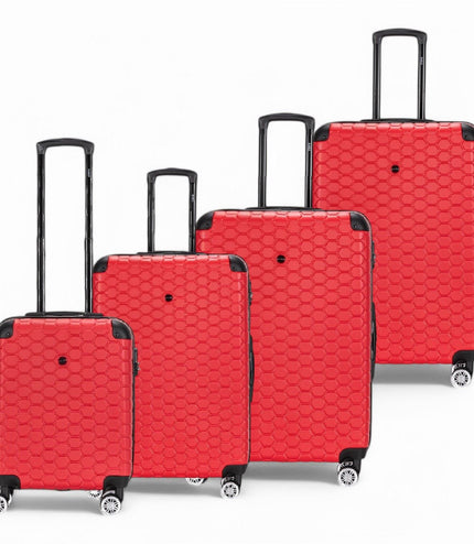 Noda Set of 4 Hard Shell Suitcase in Red
