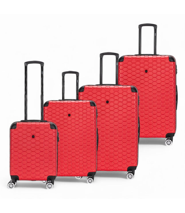Noda Set of 4 Hard Shell Suitcase in Red