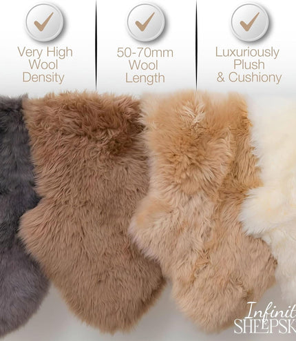Genuine Green Sheepskin Natural Silky Soft Fluffy Real Wool Rug