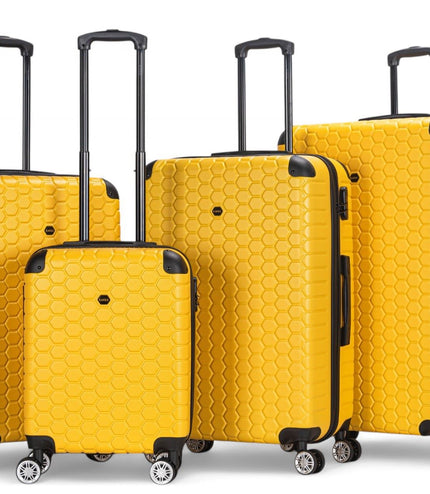 Noda Set of 4 Hard Shell Suitcase in Yellow