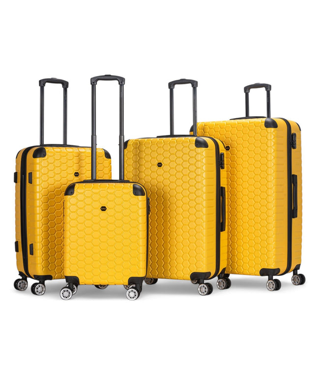 Noda Set of 4 Hard Shell Suitcase in Yellow