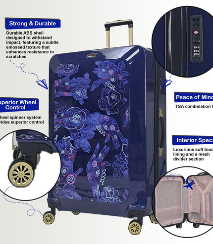 Canvey Medium Hard Shell Suitcase in Blue