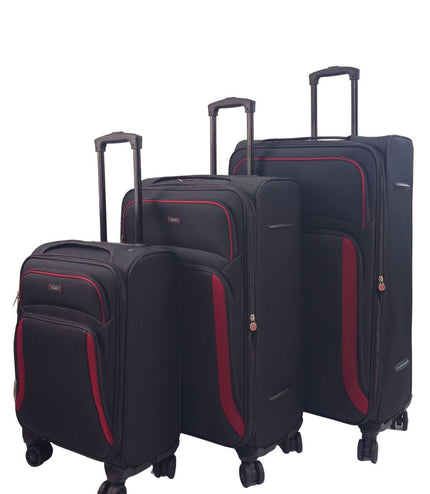 Arundel Set of 3 Soft Shell Suitcase in Black