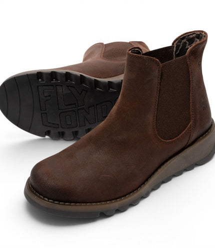 Fly London Womens Brown Chelsea Suede Leather Ankle Boots - SALV195