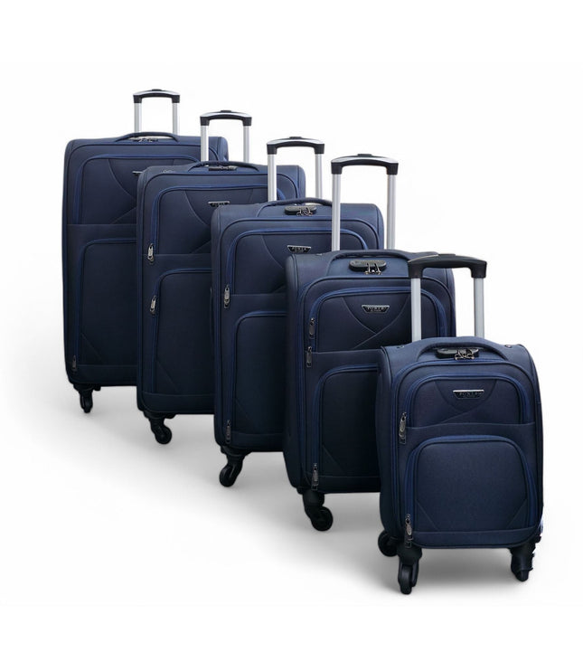Nagoya Set of 5 Soft Shell Suitcase in Navy